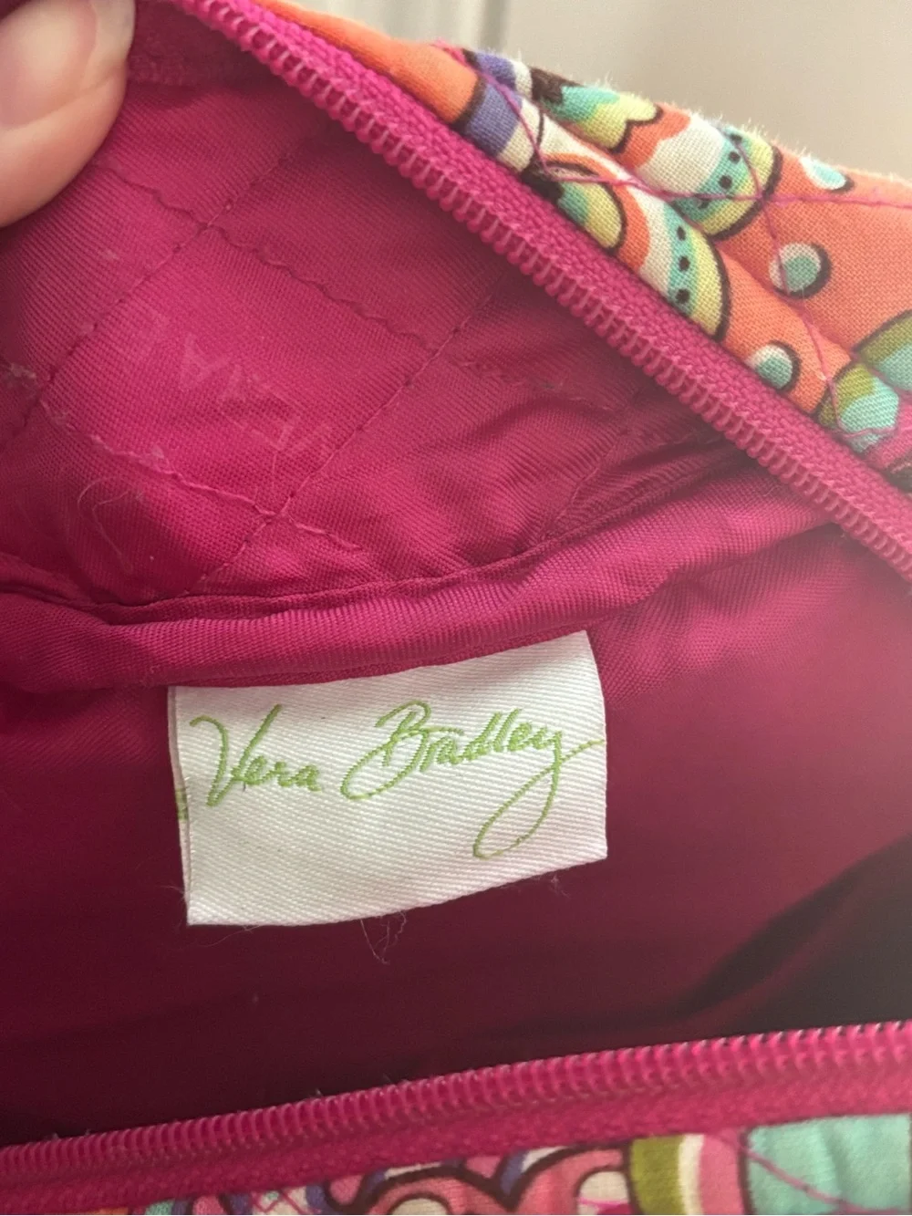 Vera Bradley Hot Pink Paisley Quilted Backpack with Multicolor Accents